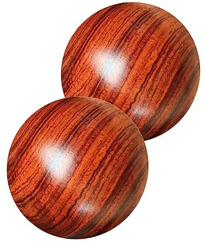 Lurrose 2st Massivholz Massage Ball Handmassage Yoga-hand Aus Holz Baoding-kugeln Aus Holz Baoding Bälle Handbälle Trainieren Traditionelles Chinesisch Betonen Bemalte Kugel Mahagoni-
