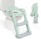 KikkaBoo Riduttore WC bambini con scaletta LEA, Educatore da toilette, Pieghevole e regolabile, Design anatomico, Imbottitura morbida rimovibile, Maniglie, Antiscivolo, 18+ mesi, Menta