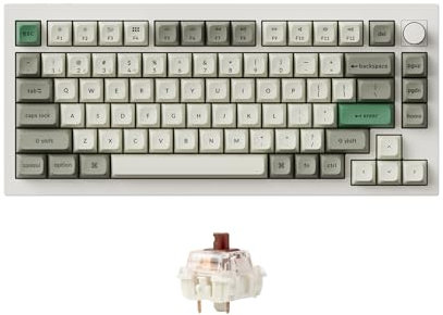 Keychron Q1 Max RGB QMK/VIA Custom Mechanical Keyboard, Full Metal Programmable Knob 2.4 GHz/Bluetooth/Wired Keyboard with Hot-Swappable Gateron Jupiter Brown Switch for Mac Windows Linux - White