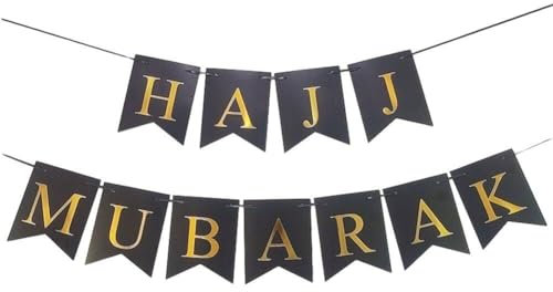 Hajj Mubarak Bunting Banner Eid Mubarak Banner Garland Flag Ramadan Kareem Party Liefert Muslim Islam Party Home Mantel Kamin Dekoration