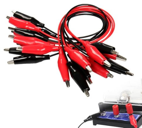 10pcs Ensemble de Fils de Test Electriques à Pinces Crocodiles,0.5 mm²/20AWG,avec Pinces de Protection en Cuivre pour Test électrique Connexion de Circuit