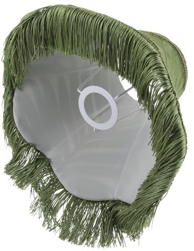 Hemobllo Lampenschirm Schlafzimmerlampen Für Nachttische Flippige Lampe Quaste Blass Weiden Kerzenwärmerlampe Verjüngt Makramee Anhängerlampe Rosa Weiß Grüne Olive Green Stoff