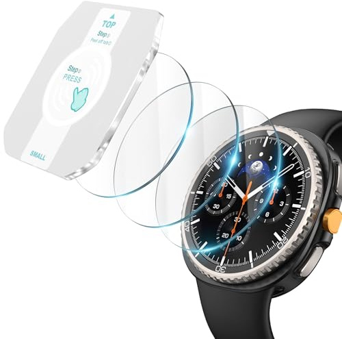 Misxi Glas-Displayschutzfolie für 46mm Samsung Galaxy Watch 8 Classic | 3 Stück, Ultra-dünne Schutzfolie mit Auto-Ausrichtungswerkzeug-Set, 9H Gehärtetes Glas, Kratzfest, Anti-Fingerprint