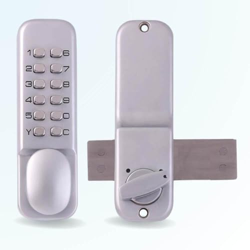 Serrure à code mécanique BT25, Verrou à code pour porte, Combinaison à code, Argent