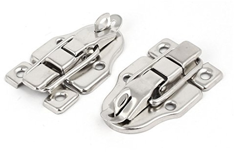 uxcell Wood Box Toolbox Cabinet Metal Spring Loaded Latches Catch Toggle Hasp (Pack of 2)