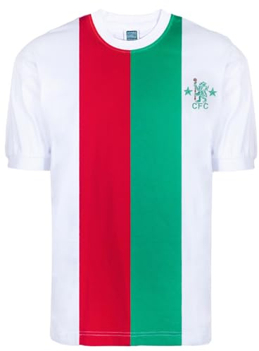 Chelsea 1974 Third Retro Football Shirt White/Green Large Cotton