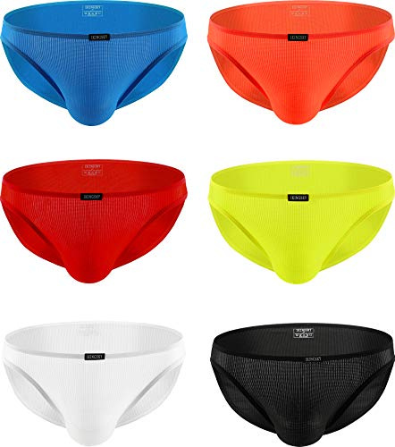iKingsky Micro Slip Homme Taille Basse Respirant en Coupe Bikini sous-vêtements pour Homme (XL, Pack de 6)