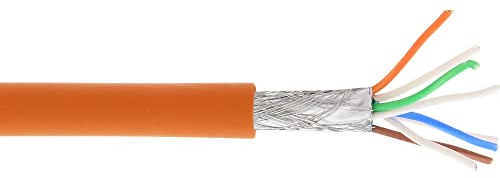 InLine 76899O Patchkabel, S/FTP (PiMf), Cat.6A, 500MHz, halogenfrei, Kupfer, orange, 100m