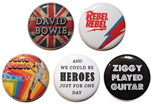Set of 5 David Bowie FRIDGE MAGNETS - 25mm (1 inch) - MADE IN UK - By BUTTON ZOMBIE (32mm/3.2cm/1.25 Inch)