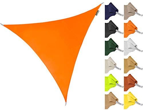 Kookaburra 3.6m Triangle Water Resistant Garden Patio Sun Shade Sail Canopy 96.5% UV Block with Free Rope (Orange)