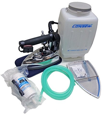 Consew CES-85AF Gravity Feed Commercial Electric Steam Iron Complete Set