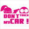JINTORA - Autoaufkleber Tuning - Auto Aufkleber - Don't Touch My Smiley car - 158x99 mm - Auto Sticker Bus Fenster Heckscheibe Camper wetterfest Outdoor Sticker Auto Deko LKW Tuning - pink