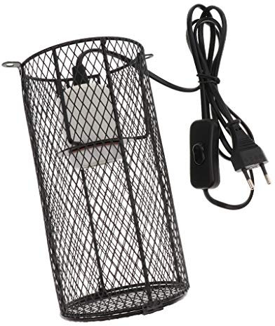 Sharplace E27 Lampenfassung Keramik Lampenhalter mit Anti- Schutzkorb für Terrarien-Lampen