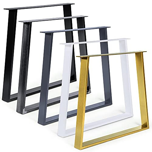 Magnetic Mobel Lot 2 Pieds de Table en trapèze industriels Noir Blanc (Noir)