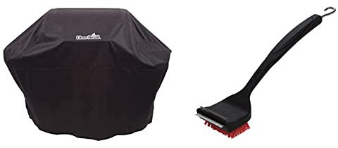 Char-Broil 140766 - Universal Wetterschutzhaube für 3 & 4-Brenner-Gasgrill & 140 533-2-in-1 Cool-Clean Grillbürste, Nylon.