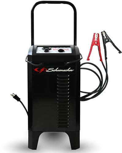 Schumacher Electric SC1446 Kfz-Batterie-Ladegerät mit Rädern, manuell, 10 A und 200 A Motorstarter, 2-in-1-Lösung, 40 A Boost, für 6 V/12 V Power Sport, Automobil- und Marine-Batterien
