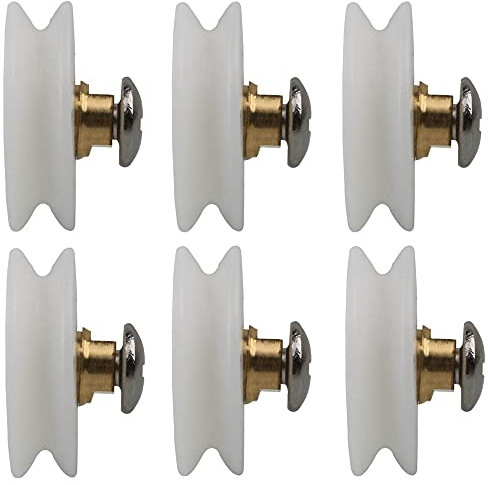 Ancllo - Rulli di ricambio per porta doccia, diametro 22,5 mm, confezione da 6