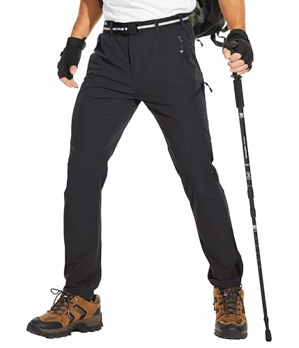 NATUVENIX Pantalon de randonnée pour homme, pantalons légers pour le plein air résistants à l'eau, pantalon de trekking à séchage rapide, pantalon de voyage pour homme, pantalon élastique, pantalon de