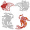 GLOBLELAND Sommer Fisch Metall Stanzschablone Koi-Karpfen Papierpräge Stanzschablonen Set Goldfische Blasen Stanzformen für Kartenherstellung DIY Papier Scrapbooking Handgefertigtes Fotoalbum