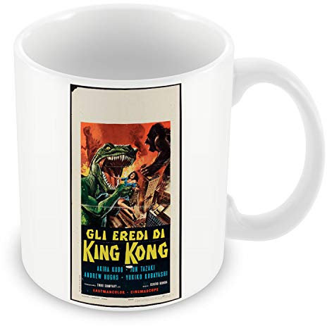 Tasse mit Vintage-Poster, Motiv King Kong Vs Godzilla, Retro