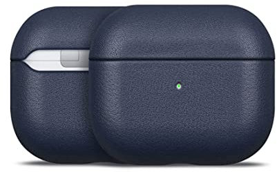 Haobobro Custodia AirPods Terza generazione - Protettiva Cover in Pelle di primo fiore - Compatibile con la ricarica wireless - Custodie in pelle per AirPods 3 - Realizzata a mano - Case Blu