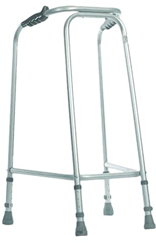 Ultra schmaler Gehrahmen - schlankes Design - 490mm Breite - klein - leichtes Aluminium - rutschfeste Gummiferrule - ergonomische Handgriffe - Rehabilitations-Gehhilfe