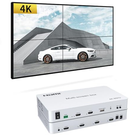 4K @ 60HZ 2x2 videowand Controller 2 HDMI Eingänge auf 4 HDMI Ausgänge Video Wall prozessor Unterstützung 1x1, 1x2, 1x3, 1x4, 2x2, 2x1, 3x1, 4x1
