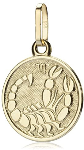 NKlaus Skorpion Sternzeichen 585 Gelb Gold 14 Karat 12mm klein Kettenanhänger Horoskop 2749