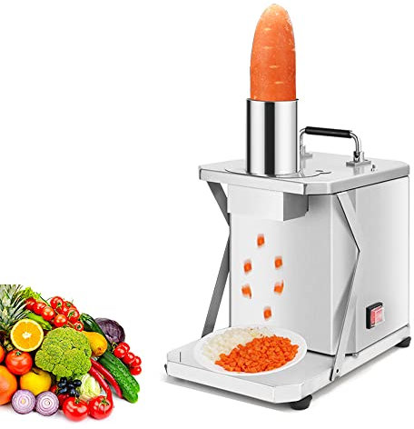 Coupe-légumes électrique Coupe-légumes commercial avec lames 8/10/12 mm Acier inoxydable Fruits et légumes automatiques pour oignons pommes de terre carottes concombre