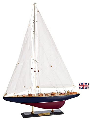 HOME DECOR SAILINGSTORY Endeavour 1:100 Segelboot-Modell, J-Klasse Yacht, America's Cup, Rot, Maßstab 1:100, Erwachsene