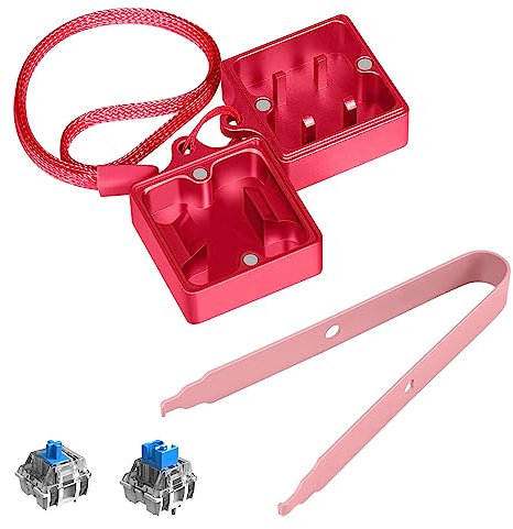 LexonElec Switch Opener Kit with Switch Puller Aluminum Keyboard Switch Opener for Cherry MX Gateron Kailh Box Outemu Akko Panda Switch, Switch Opener for Mechanical Keyboard with Metal Magnet - Red