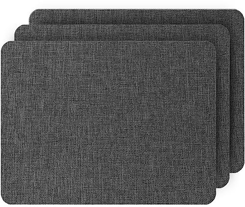 Leinenstoff Reparatur Patch 20x28cm(3er) - Stoff Flicken Selbstklebend Dunkelgrau, Selbstklebender Stoffe-Reparaturaufkleber, Selbstklebende Stoffe für Möbel, Leinen-Kissen, Autositze, Kopfteile