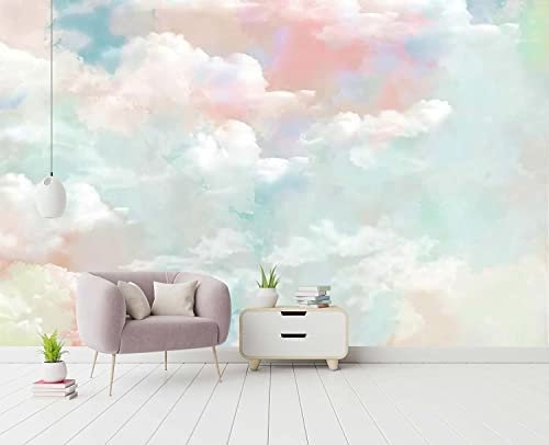 Style Européen 3D Arc En Ciel Nuages ​​Ciel Bleu Photo Peintures Murales Papier Peint Salon Hôtel Luxe Fond Peinture Murale Décor Peler Et Coller Affiches Murales Au 300 (largeur) x 210 (hauteur) cm