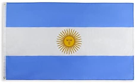 Stormflag Bandera Argentina 3x5ft/90x150cm poliéster 90g, 2 ojales de metal costura doble con ojal