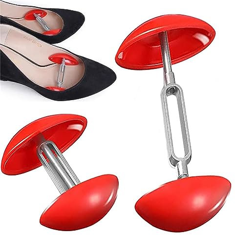 BOBOZHONG Schuhdehner,2 Pcs Schuhweiter Verstellbar,Mini Schuhformer-Halter Einstellbar Schuhformer Schuhspanner Damen Schuhspanner Schuhdehner Schuhweiter für Damen und Herren(Rot)