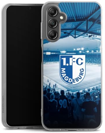Silikon Hülle kompatibel mit Samsung Galaxy A 14 5G Case transparent Handyhülle 1. FC Magdeburg Stadion 1. FCM