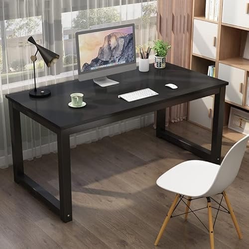 EnixWh Computertisch, Home-Office-Schreibtisch, Kleiner PC-Tisch-Arbeitsplatz, moderner, einfacher Stil für Platzersparnis (47 Zoll, schwarz)
