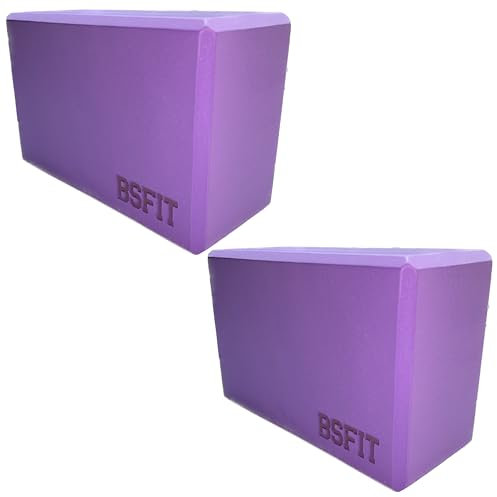 BSFIT 2 Bloques de yoga de espuma eva, Eleva tu Experiencia de Yoga y Pilates con Ladrillo de Calidad. bricks, bloques elevación