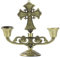 DOITOOL Leuchter Der Christlichen Kirche Jesus Kreuz Kruzifixfiguren Abschlepparm Kandelaber Mit 2 Zweigen Religiöses Christus-Statue Zinklegierung Kerze Esstisch