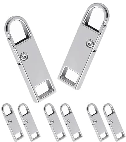 Deoward Reißverschluss Zipper Metall Ersatz Reisverschluss (6 Stück) | Reißverschluss Reparatur Anhänger für Koffer, Gepäck, Rucksäcke, Jacken, Geldbörsen, Handtaschen, Jeans