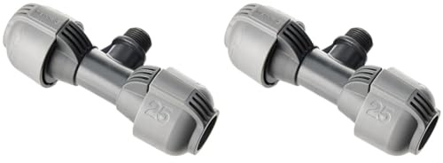 Dérivation en T mâle de Gardena : raccord pour raccorder des arroseurs escamotables au sein d'une conduite, 25 mm x 1/2 Pouce, technologie de raccordement Quick&Easy (2786-20) (Lot de 2)