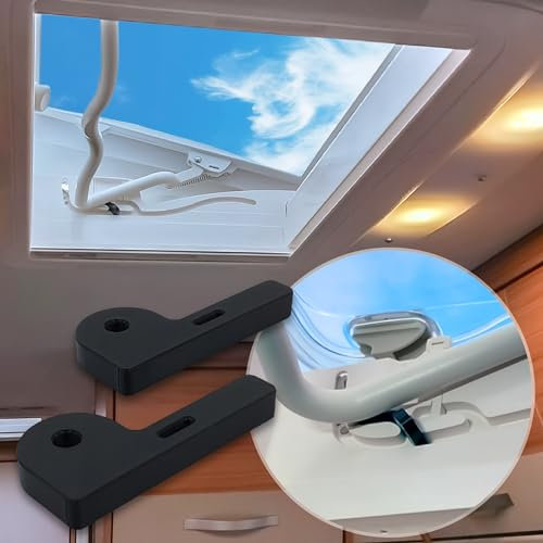 MaJoCompTec® CAMPERPART Verriegelung für Dometic Dachfenster | Wohnmobil Dachluken Sicherung | Sturmsicherung Wohnwagen | Kastenwagen Schutz Zubehör (2, SKYSAFE Heki Mini - Midi)