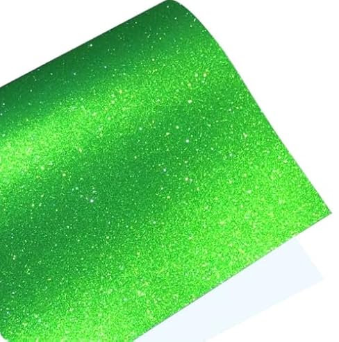 10 Sheets Green Self Adhesive Glitter Vinyl Permanent Overlay Sheets 12 x 12 Laminate Stickers