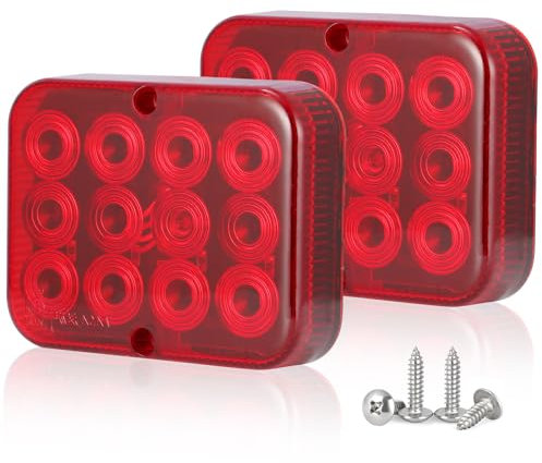 SPARKMOTO Piloto Antiniebla Trasero Rojo LED Para Remolque - Luz Posterior Homologada, Sumergible, 12V