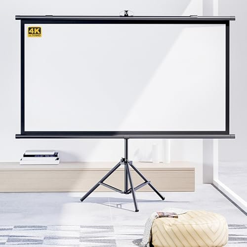 ZYXQQJ Projektor-Leinwand Mit Ständer Beamer Leinwand Für Indoor Und Outdoor Filme Leinwand 4:3 16:9, 4K HD-Projektionen Leicht Zu Reinigen(4:3,72inch)
