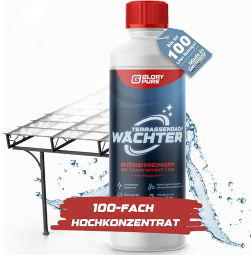 GLORYPURE Wintergarten & Terrassendach Reinigerkonzentrat | Profi-Qualität für bis zu 100 Liter Intensivreiniger mit höchster Schmutzlösekraft & Pflegesubstanzen [1 Liter]