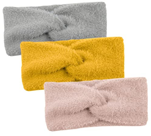 COLLBATH Lot De 3 Bandeaux Larges Pour Filles Bandeau En Cache-oreilles Pour Femmes