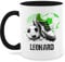 Tasse Tassen 325ml - Personalisiertes Fußballgeschenk mit Namen | Geschenke für Fußballfans | Weihnachtsgeschenke Fußball - 325 ml - Schwarz - fussballgeschenke junge fussballtasse fussball