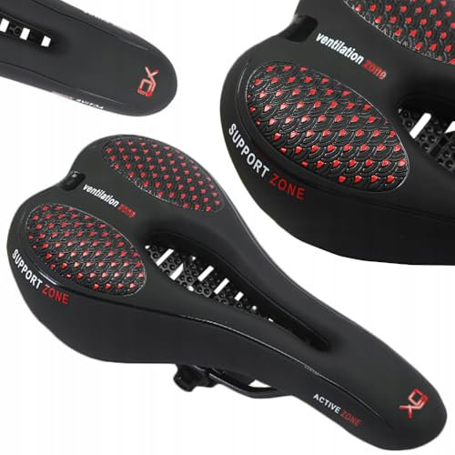 Fahrradsattel für Mountain oder Road | Ergonomisch, Bequem und Atmungsaktiv - Gepolstert mit Gel | Hochleistungs MTB oder Rennrad Sattel - 28 x 13 cm