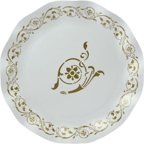 Graziano, Piatti di Carta Grandi GOLDEN ELEGANCE Confezione da 8 piatti, Diametro 27 cm, Buffet dolci party
